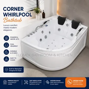 Luxury 2-Person Jacuzzi Bathtub With Massage Jets.