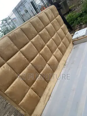 6 by 6 Padded Bedframe With Shelf