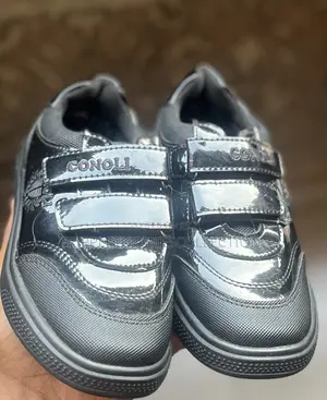 Conoli Kids' Black Double-Strap School Shoes / Sneakers