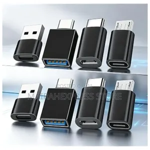 8-Piece Set of USB to USB-C Adapters for Charging and Data Transfer.