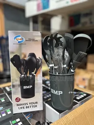 SMP 12-Piece Silicone Kitchen Utensil Set With Holder