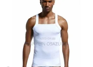 Shallipopi Style Men's White Ribbed Singlet (3-in-1 Pack)