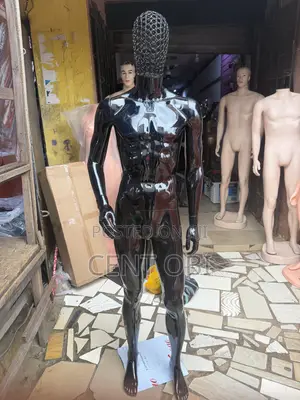Black Male Mannequin With Metal Head