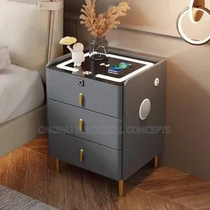 Smart Bedside Table With Combination Lock, Wireless Charging