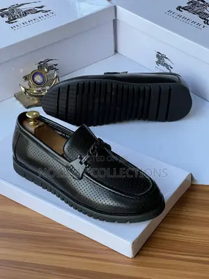Men's Burberry Perforated Leather Loafers