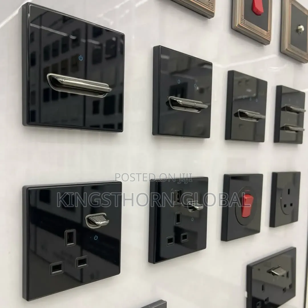 Luxury Black Smart Light Switch Socket Panel