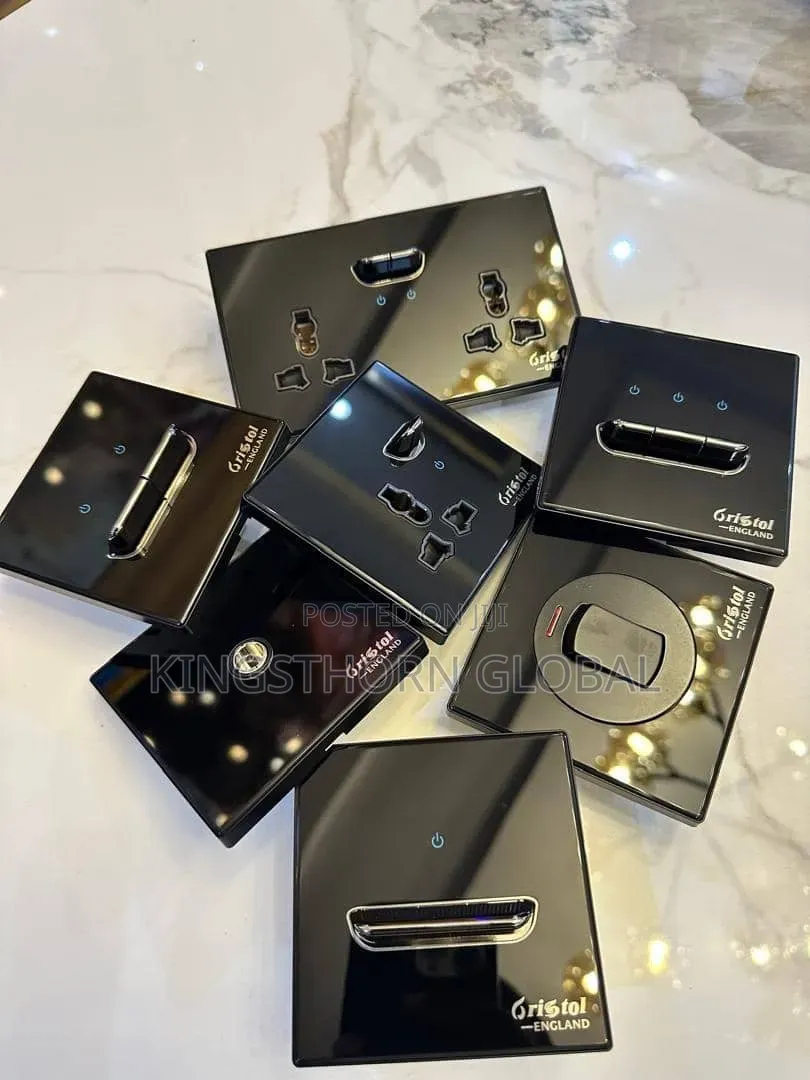 Luxury Black Smart Light Switch Socket Panel