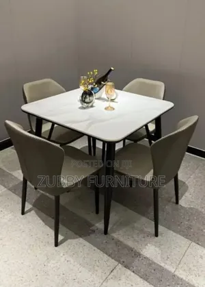 Brand New Quality and Imported Marble Top Dining Set by 4 Chairs