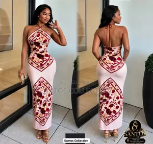 Elegant Floral Halter Maxi Dress