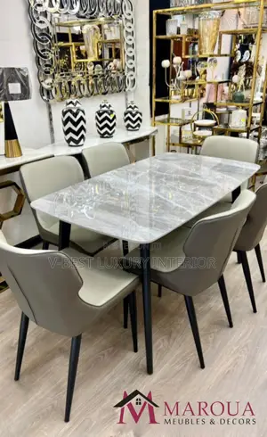 6-Seater Marble Dining Set – Luxury Dining for Modern Homes