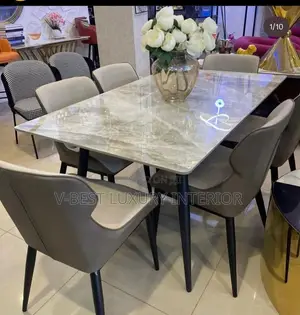 6-Seater Marble Dining Set – Luxury Dining for Modern Homes