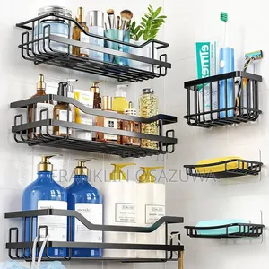 3-Piece Wall Mounted Bathroom Shelf Shower Organizer Rack (No-Drill)