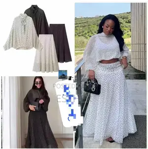 Women’s Polka Dot Two-Piece Skirt Set