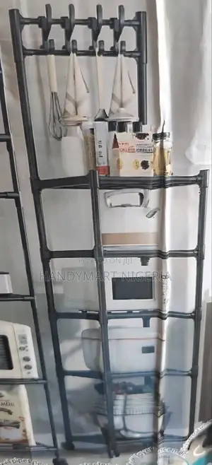 Heavy-Duty 5-Tier Multipurpose Kitchen Storage Rack With Hooks 10% OFF
