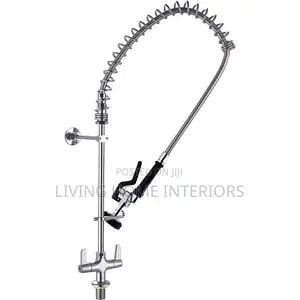 Commercial Pre-Rinse Kitchen Faucet With a High-Pressure Spray Valve