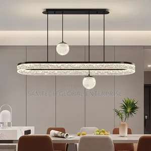Modern Crystal Oval Pendant Chandelier