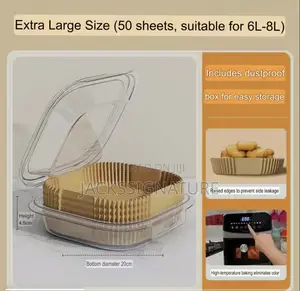 50pcs Large Airfryer Paper Liners (6-8l)