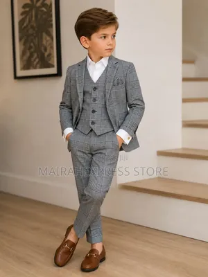 Autumn New Handsome Boys Suits Children Plaid Suits