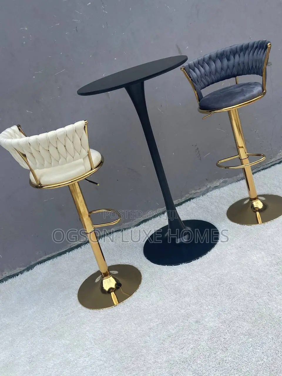 Restaurant Bar Table and Two Bar Chairs