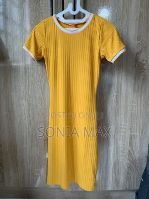 Yellow Body Con Dress + Free Spaghetti Arm Gown Combo