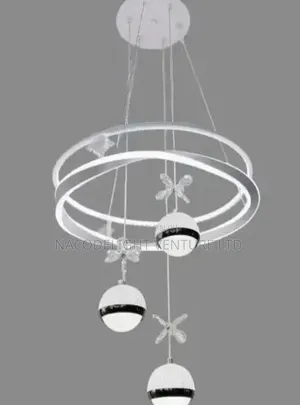LED Pendant Chandelier With a Creative Planet-and-Rings Design.