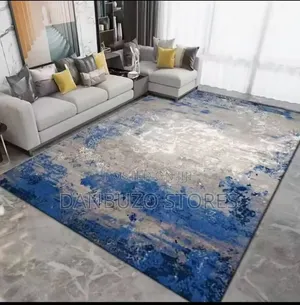 Ultra Soft Mosaic Blue Center Rug