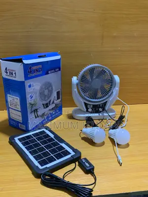 Brand New 4 In1 Rechargeable Solar Fan With Led Lamp,bulb N Type C USB