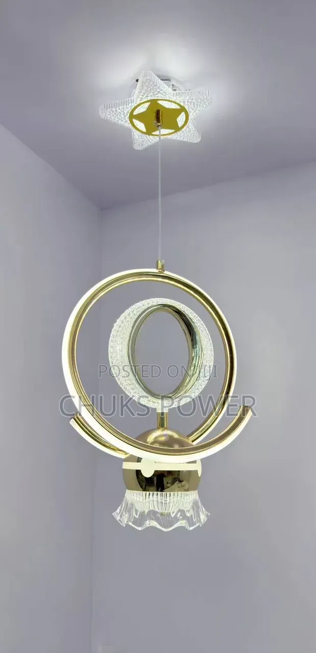 Luxury Gold Ring Pendant Light 