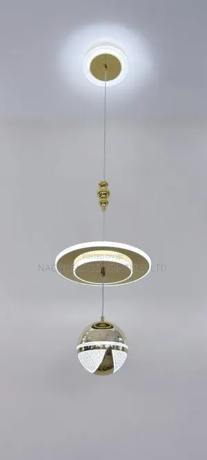 Luxury LED Pendant Light With a Gold Finish,featuring Circular Ledring