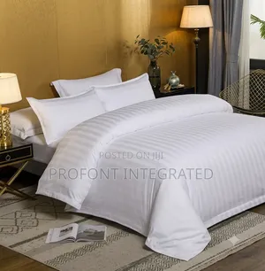 100% Pure White Duvet, Bedsheet, Pillowcases (5 Star Hotel Standard)