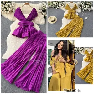 Two Piece SColor Purple and Dark Yellow Size Free Size to Fit 8 to 20
