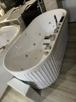 Whirlpool Jacuzzi Bathtub Wit LED Waterfall Faucet Hydro Massage Jet