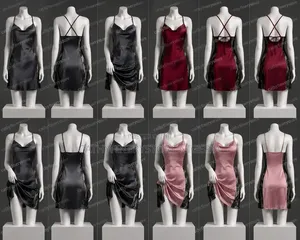 Ladies Sexy Plain Design Nightgown