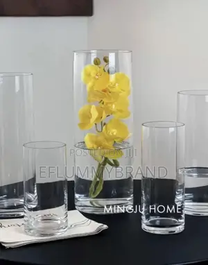Thick Transparent Straight Glass Vase