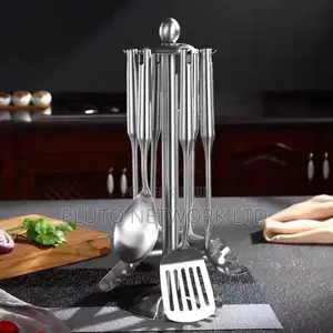 Quality 7pcs 304 Stainless Steel Golden Cooking Spoon Set.