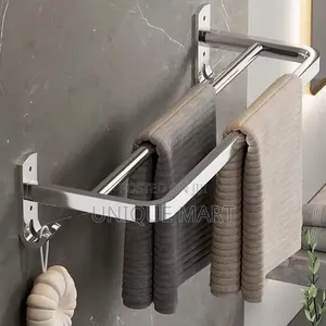 60cm Wall Mounted Double Rack With Sponge Hooks