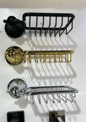 Wall Mounted Gold, Black, Chrome Soap Dish