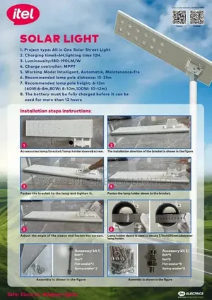 Itel Industrial Solar Street Light - 200watt (Aluminum Profile)