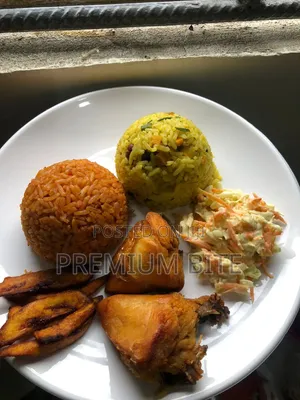 Jollof Fried Rice Plantain and Chicken