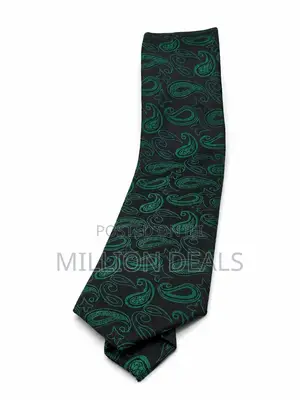 Slim Stylish Green Black Men's NeckTie