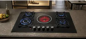 5-Burner Hybrid Gas and Hot Plate Built-in Hob