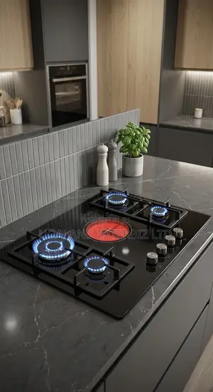 Modern Hybrid Gas Electric Built-in Cooktop