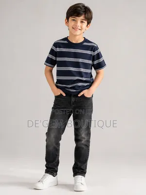Round Neck Shirt With Stock Black Jeans
