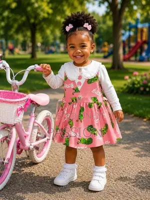 Pink Cartoon Print Dress Title