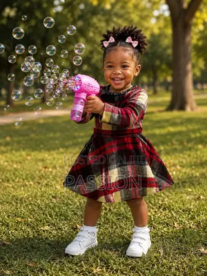 LUXURY Girls Red Plaid Party Dress