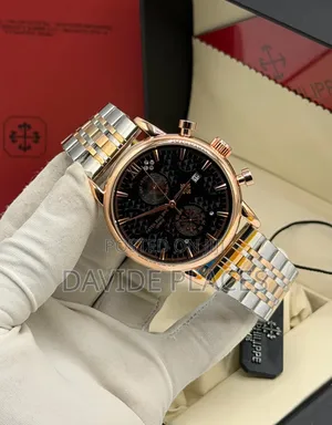 Patek Phillipe Geneve, Stainless Steel Chain Watch, With Active Chrono
