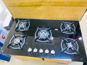 5 Burner Black Glass Built in Cooker Hob With Automatic Ignition
