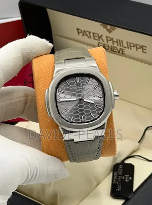 Patek Phipatek Phillipe Geneve Stainless Steel Head, Leather Watch,