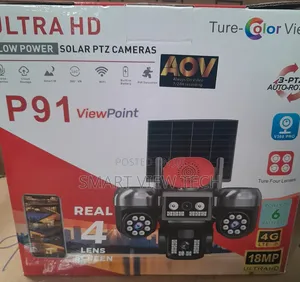 Four Lens 4G Solar CCTV Camera – Wireless Outdoor PTZ Security Camera