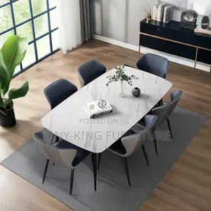 New Imported Classic 6 Seaters Marble Top Dining Set